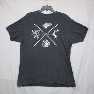 Game Of Thrones Graphic Print T-Shirt Black‎ Men Size | L